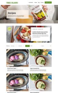 Recipes-Tree-Island-Yoghurt-UI-Design-Website