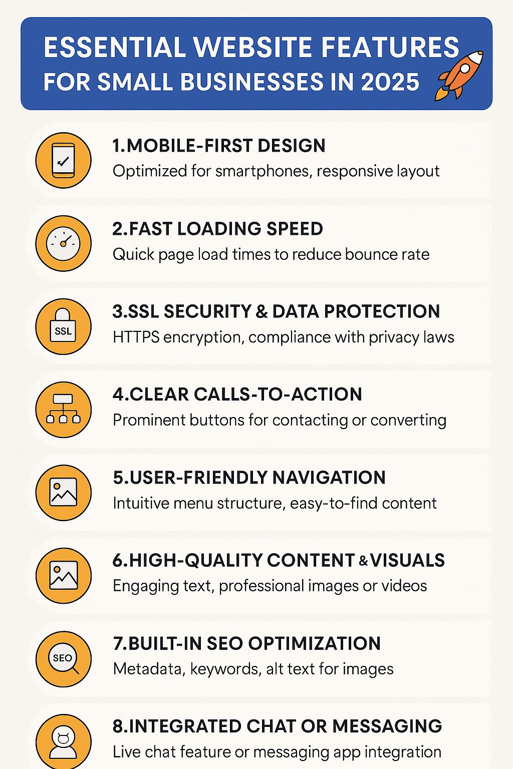 Essential Website Features for Small Businesses in 2025 - Technosoft ...